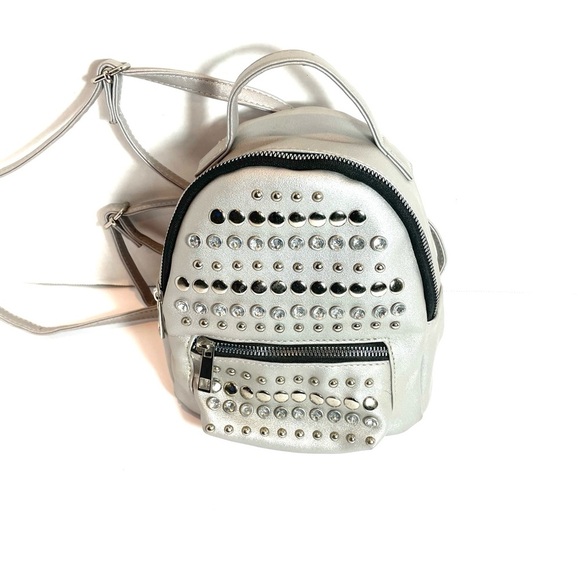 Oliver Miller Backpack Studded Silver Women’s Bag with Silver Hardware - Picture 1 of 15
